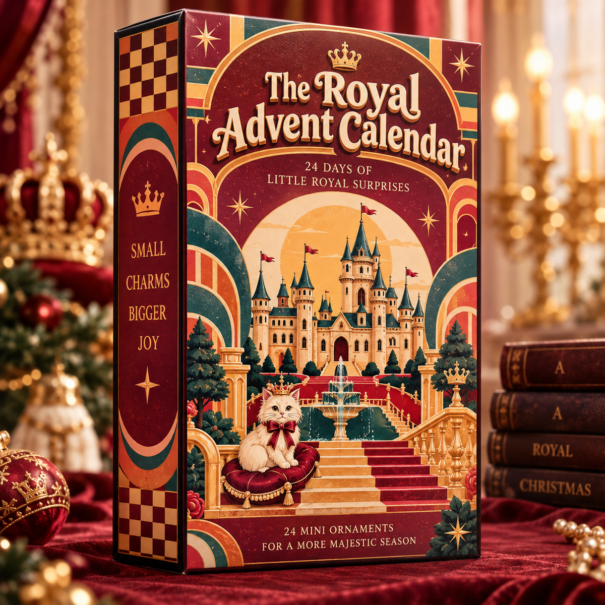The Royal Advent Calendar – 24 Mini Acrylic Ornament Charms, 24 Days of Royal Surprises, Princess Castle Christmas Countdown Gift