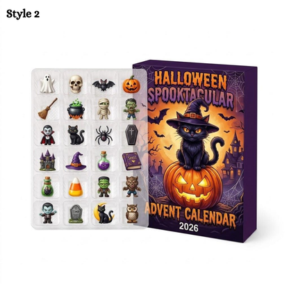 Halloween Advent Calendar 2026 Blind Box, 24 Days Spooky Countdown, Collectible Creepy Charms, Mystery Mini Ornament Gift For Kids