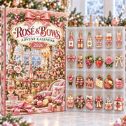 Rosé & Bows Advent Calendar 2026, 24 Day Christmas Countdown, Pink Wine Ornaments, Rosé Lover Gift for Women, Girly Holiday Decor