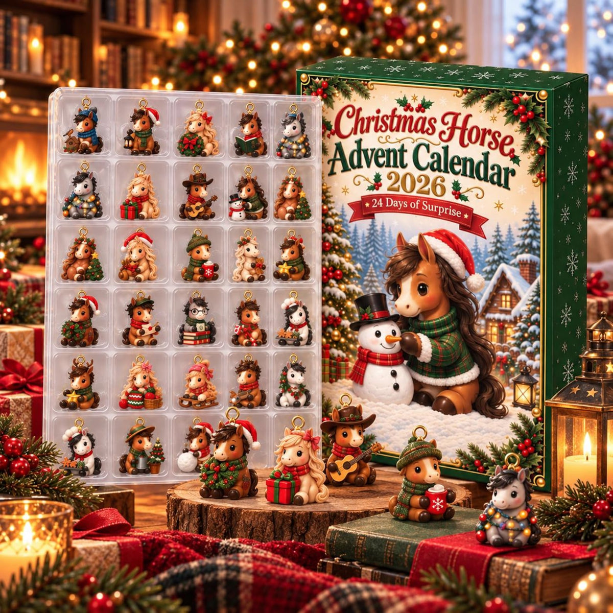 24 Days of Horse Magic Blind Box Advent Calendar, Custom 2D Pony Ornament Set