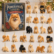 Classic Pomeranian Advent Calendar 2026 - 24-Day Festive Countdown, Acrylic Charms Blind Box - Gift For Dog Lovers