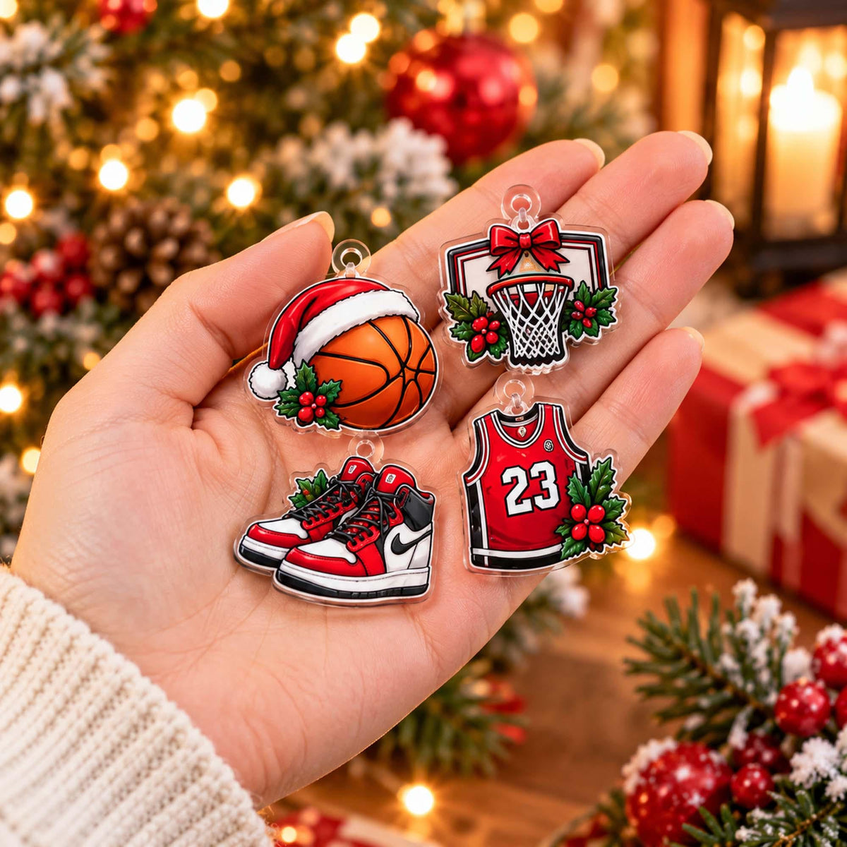Basketball Christmas Advent Calendar Personalized, Custom Basketball Blind Box, 24 Day Christmas Countdown with Basketball Ornament Set