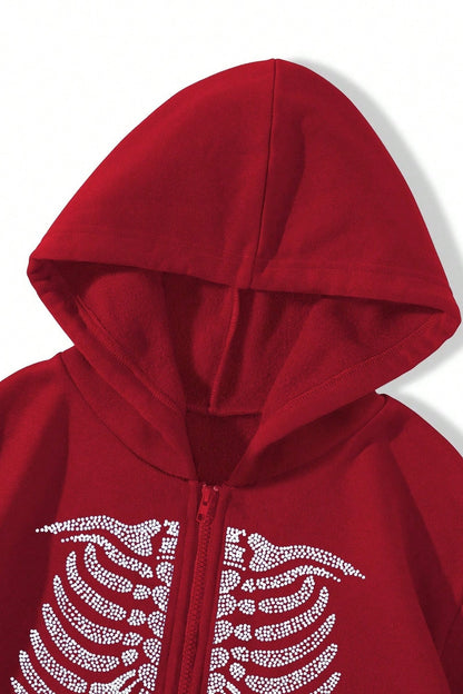 Skeleton Graphic Zip Hoodie