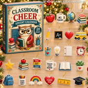Classroom Cheer Advent Calendar 2026 - 24-Day Festive Countdown, Acrylic Charms Blind Box - Gift For Teacher