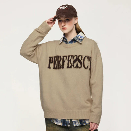 Distressed Lettered Sweater
