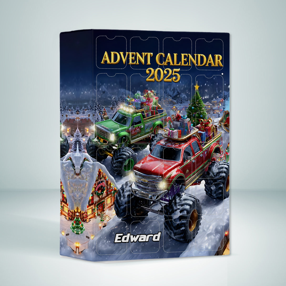 Monster Crusher - Personalized Kid Advent Calendar With Ornaments 24 Days Christmas Blind Box For Kids