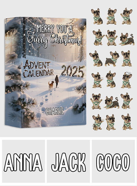 Merry Furry Christmas - Personalized Dog Advent Calendar With Ornaments Making 24 Art Acrylic Ornament With Your Photo