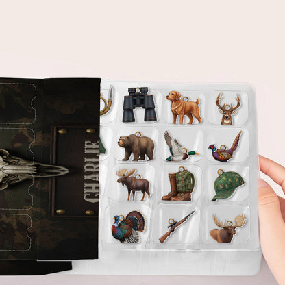 Hunting Life Blind Box - Personalized Hunting Advent Calendar With Ornaments 24 Acrylic Ornament Countdown To Christmas