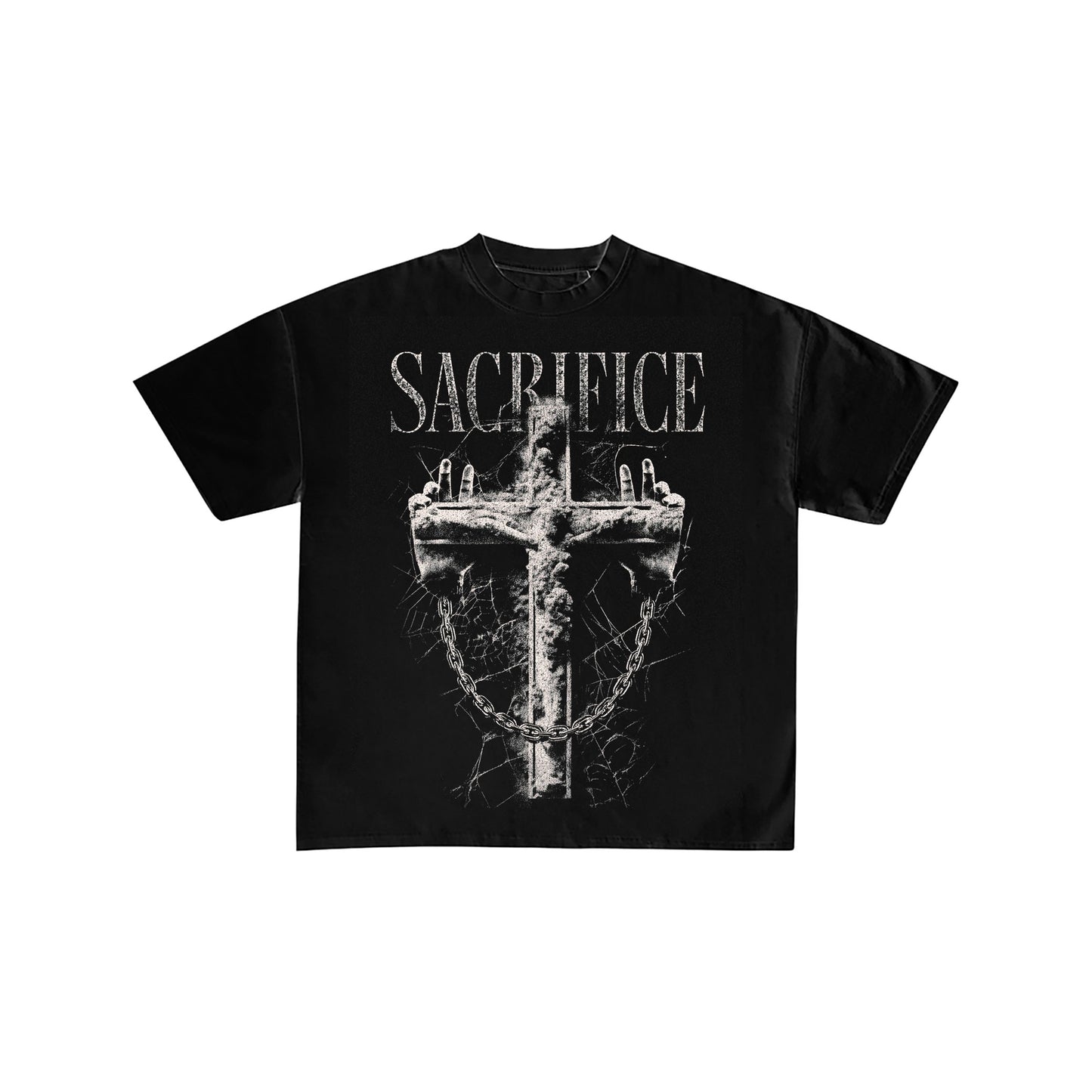 Sacrifice Gothic Cross and Chains Graphic Tee