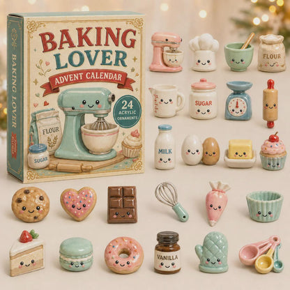 Cookie Kitchen Advent Calendar 2026 - 24-Day Festive Countdown, Acrylic Charms Blind Box - Gift For Bakers