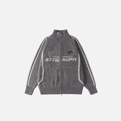Retro Sports Zip-Up Sweater