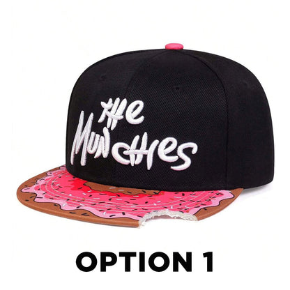 Men's Letter Embroidery Donut Print Hip Hop Baseball Cap