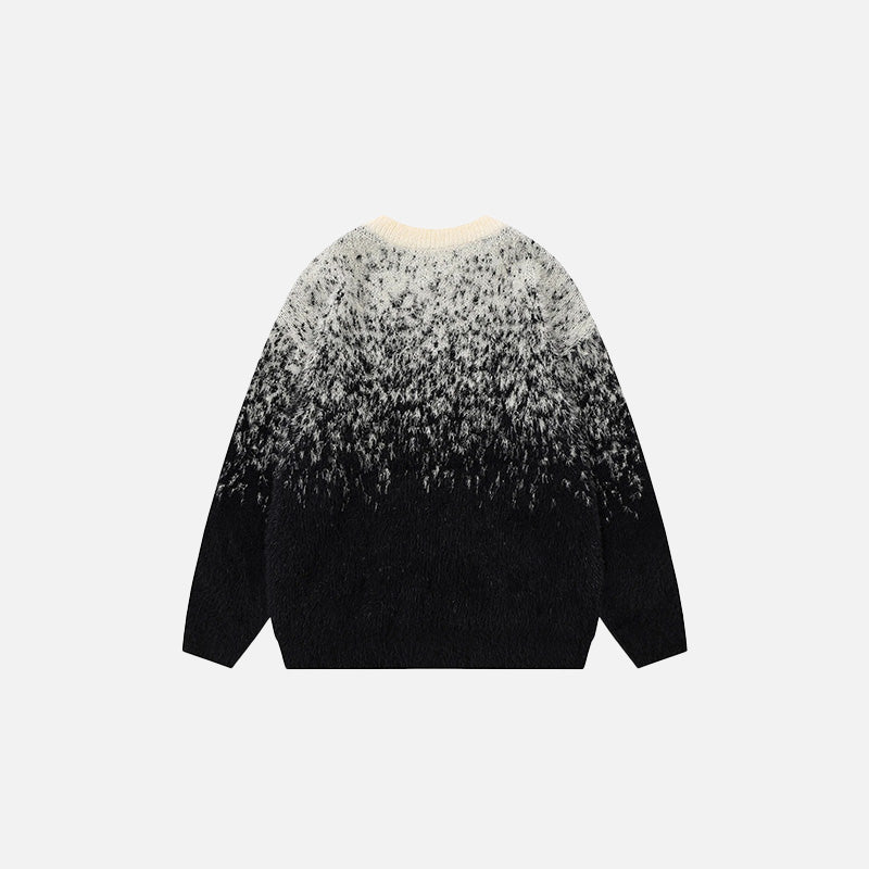 Stellar Splash Knit Sweater Abstract Galaxy Pattern