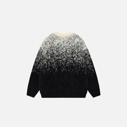Stellar Splash Knit Sweater Abstract Galaxy Pattern