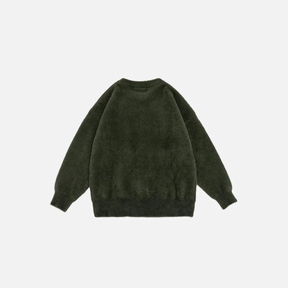 Fuzzy Cozy Knitted Sweater