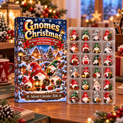 Gnome Advent Calendar 2026, 24 Piece Gnome Ornament Set, Gnome Blind Box Advent Calendar, Cute Gnome Countdown Gift for Home Decor
