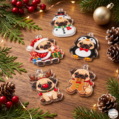Pug Holiday Advent Calendar 2026 | 24 Day Christmas Countdown with Personalized 2D Name Charm
