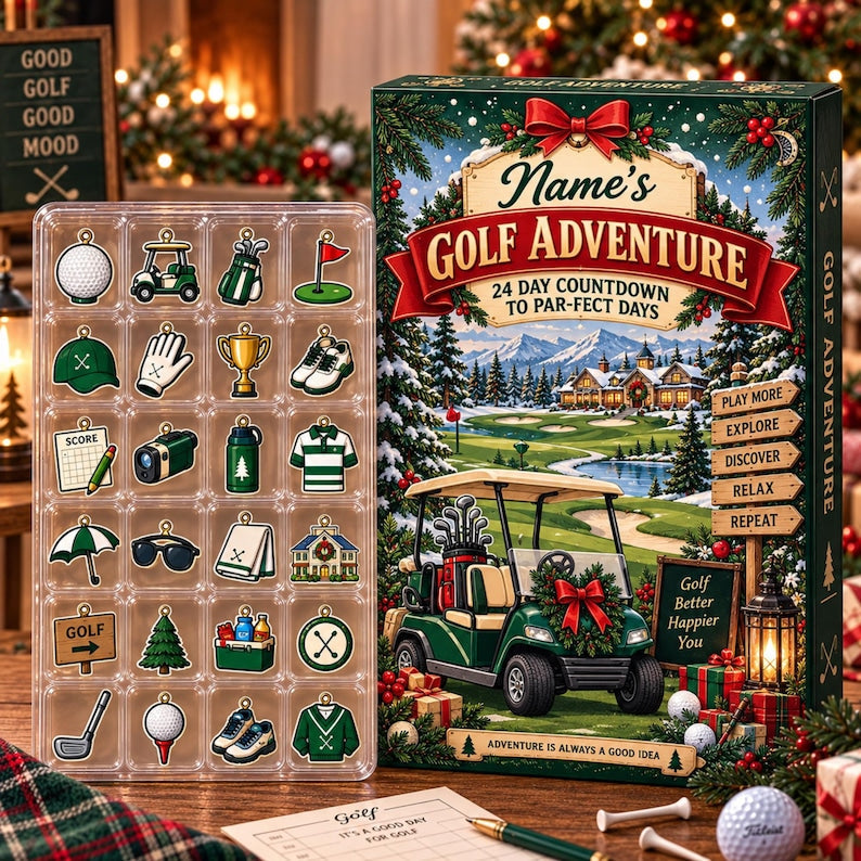 Personalized Golf Advent Calendar: 24-Day Countdown Ornament (2026)