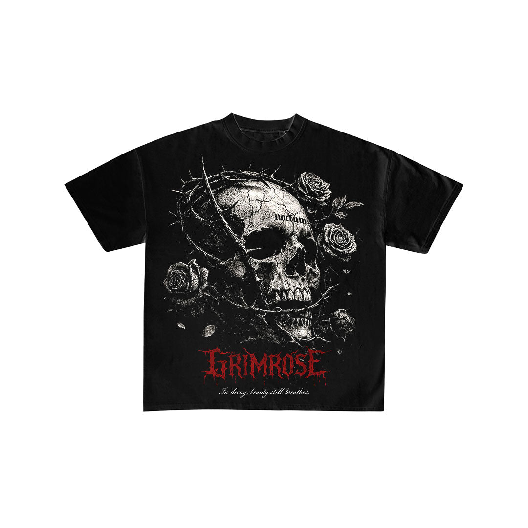 Grimrose Skull and Roses Graphic Tee