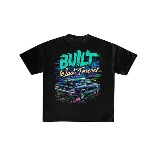 Retro Mustang Built to Last Forever Graphic T-Shirt