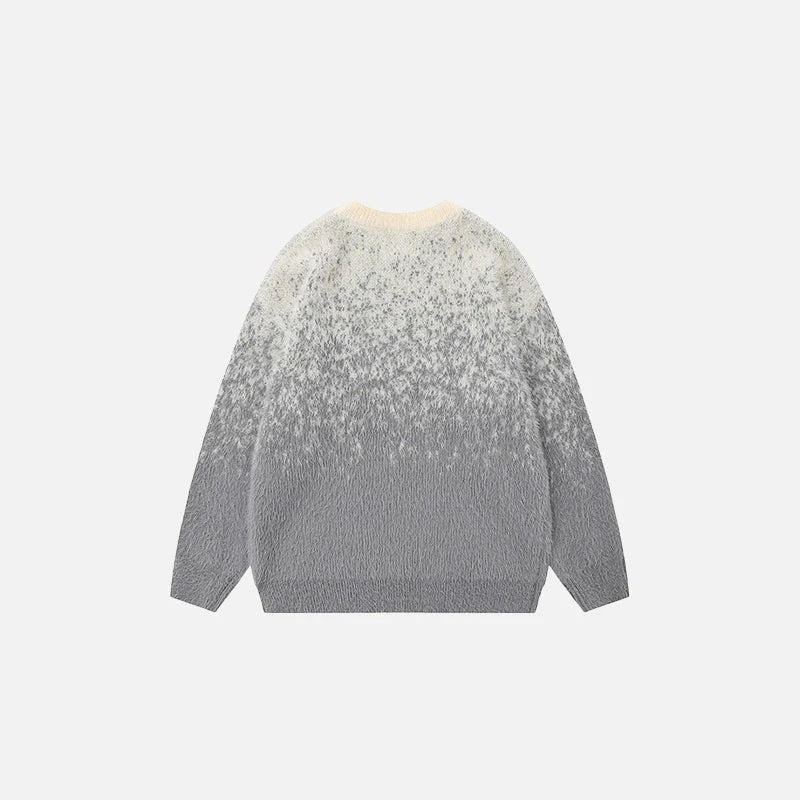 Stellar Splash Knit Sweater Abstract Galaxy Pattern