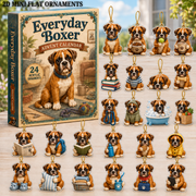 Everyday Boxer Advent Calendar 2026 - 24-Day Festive Countdown, Acrylic Charms Blind Box - Gift For Boxer Lovers
