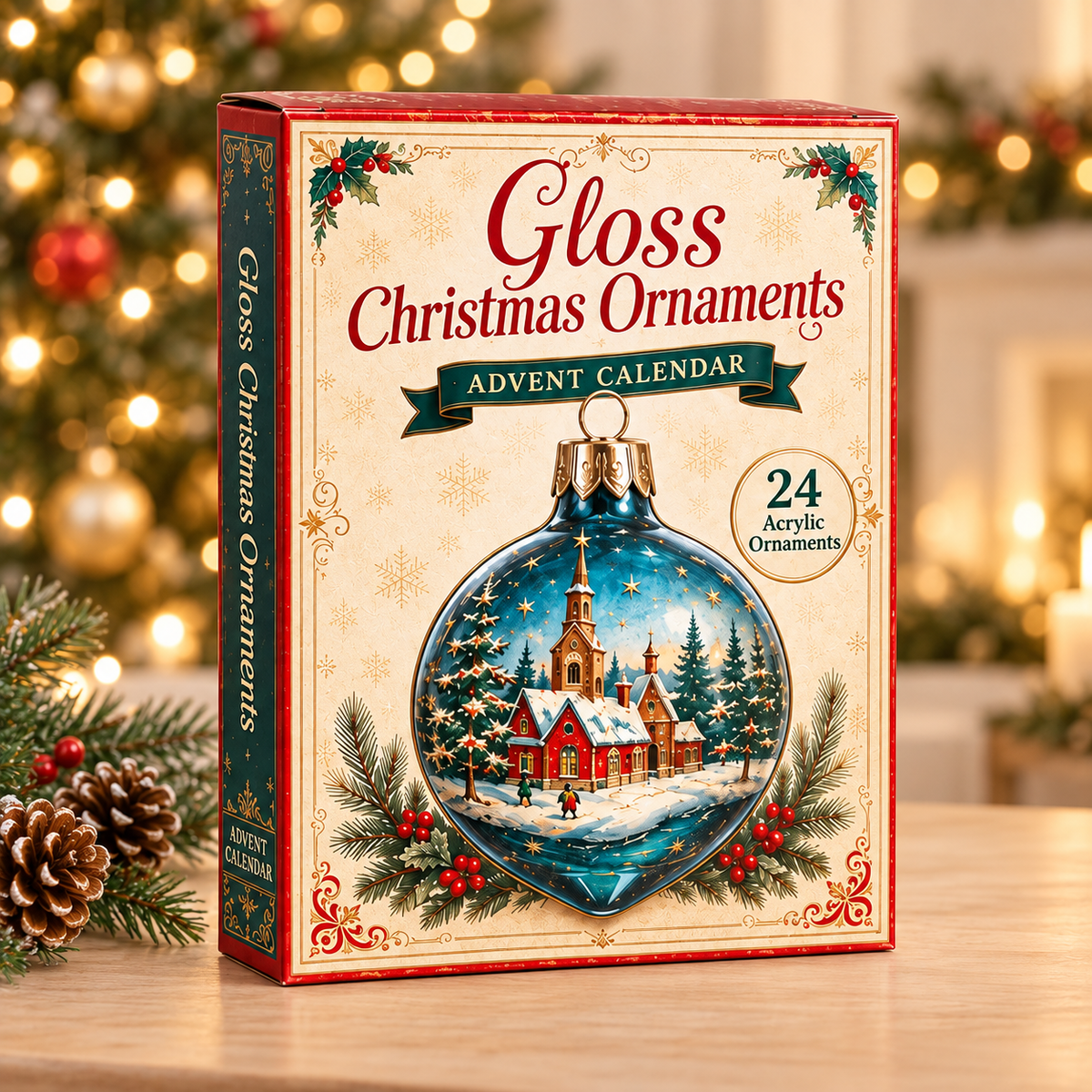 Acrylic Gloss Christmas Advent Calendar 2026 - 24-Day Festive Countdown, Acrylic Charms Blind Box - Gift For Christmas Lovers