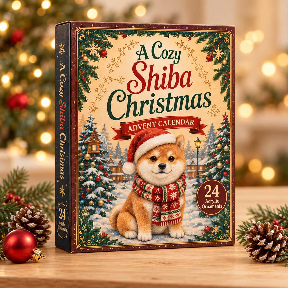 Christmas Shiba Advent Calendar 2026 - 24-Day Festive Countdown, Acrylic Charms Blind Box - Gift For Shiba Lovers