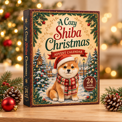 Christmas Shiba Advent Calendar 2026 - 24-Day Festive Countdown, Acrylic Charms Blind Box - Gift For Shiba Lovers