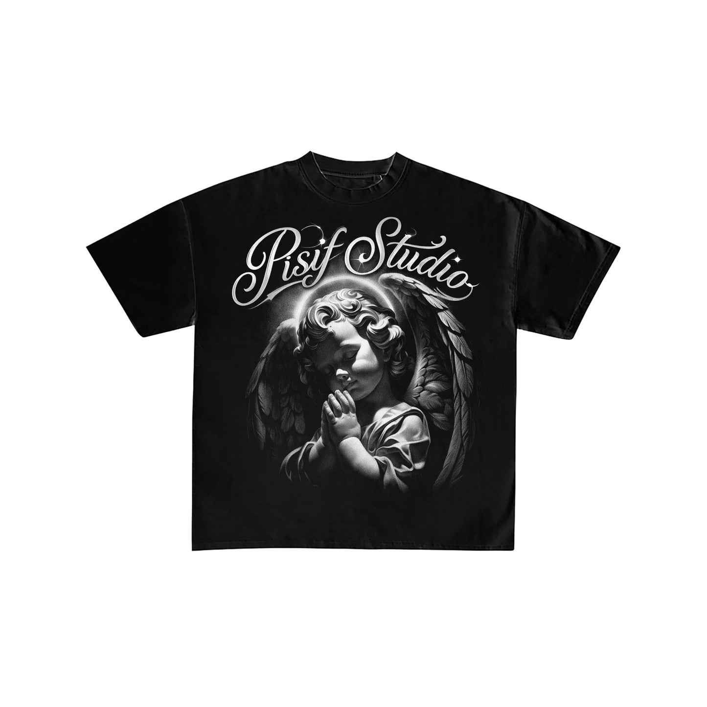Vintage Praying Angel Graphic Oversized T-Shirt