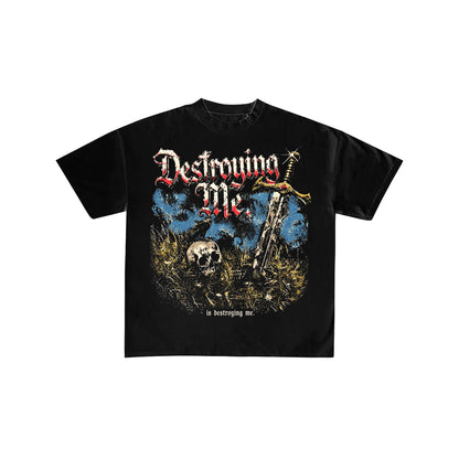 Destroying Me Skull and Sword Vintage Metal Tee