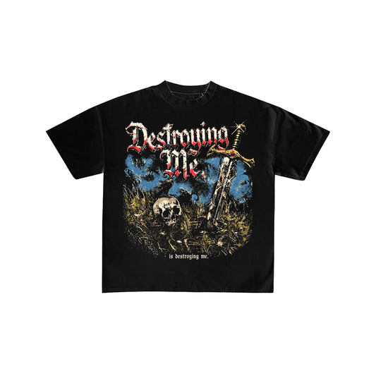 Destroying Me Skull and Sword Vintage Metal Tee
