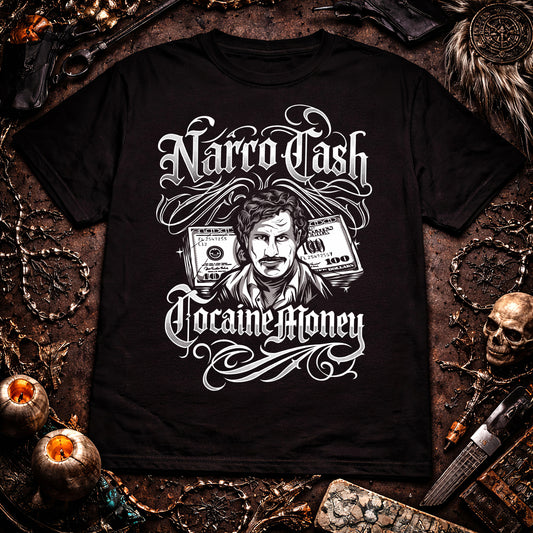 Narco Cash Cocaine Money Graphic Streetwear Chicano T-Shirt