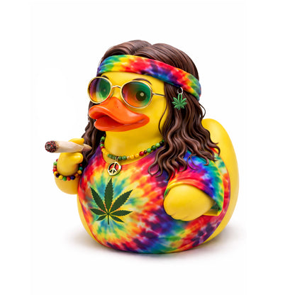 Hippie Tie-Dye Peace 420 Day Rubber Duck Collectible