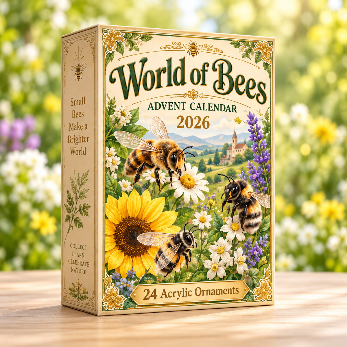 World Of Bees Advent Calendar 2026 - 24-Day Festive Countdown, Acrylic Charms Blind Box - Gift For Bee Lovers