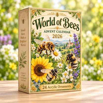 World Of Bees Advent Calendar 2026 - 24-Day Festive Countdown, Acrylic Charms Blind Box - Gift For Bee Lovers