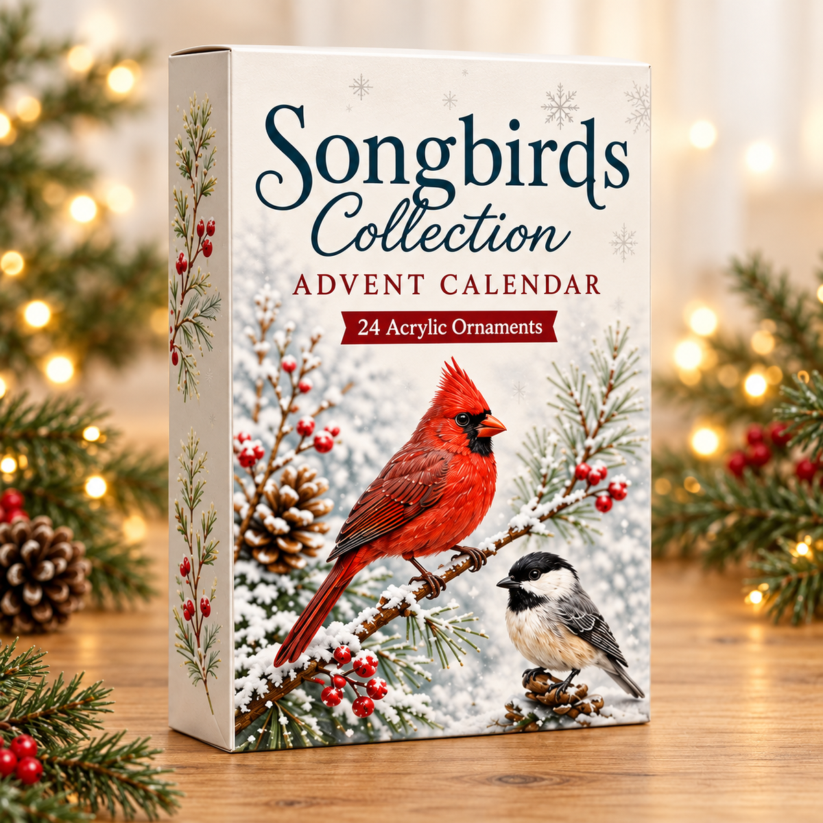 Songbirds Collection Advent Calendar 2026 - 24-Day Festive Countdown, Acrylic Charms Blind Box - Gift For Birds Lovers