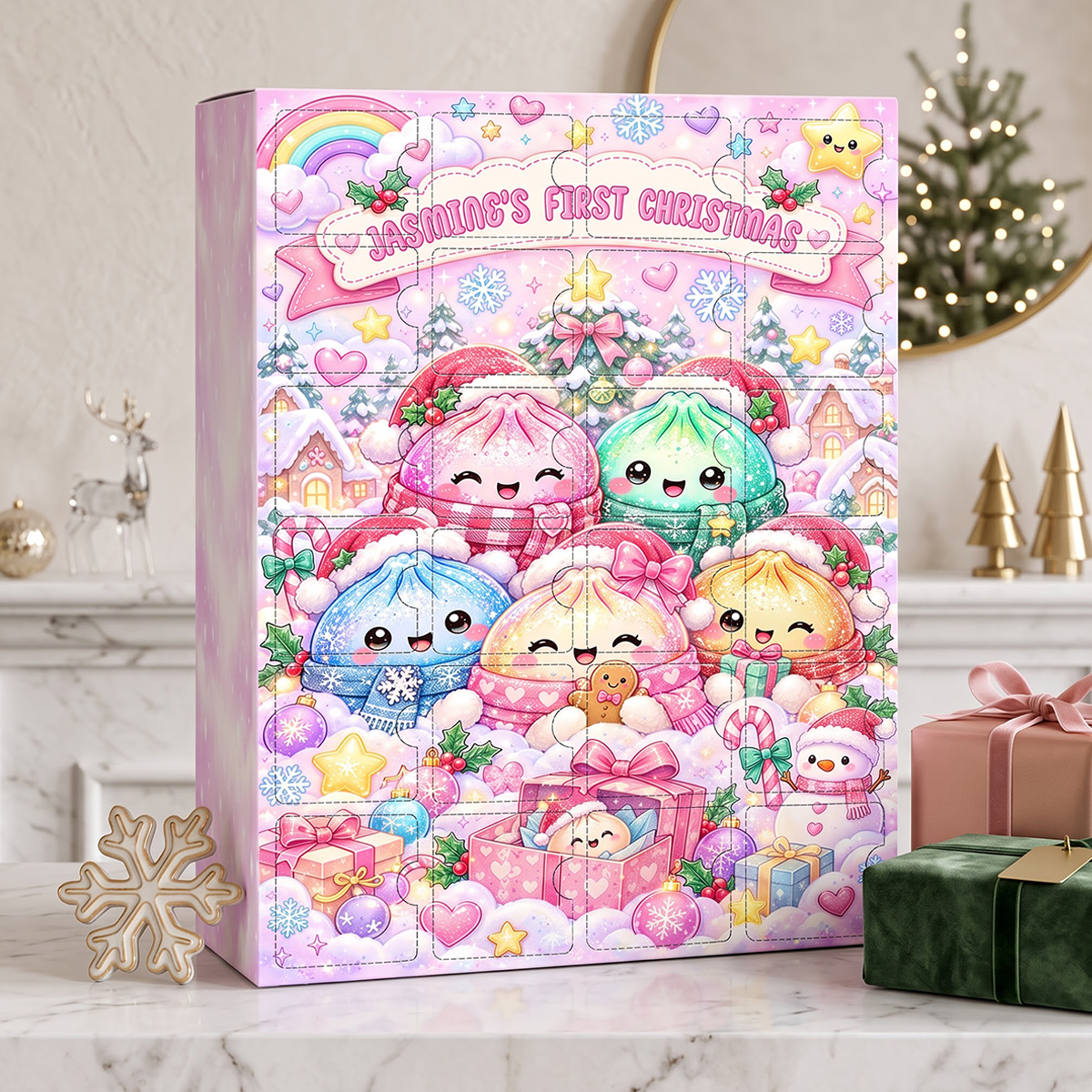 Dumpling First Christmas Advent Calendar 2026 - 24 Day Spirits Countdown, Acrylic Charms Blind Box - Gift For Family