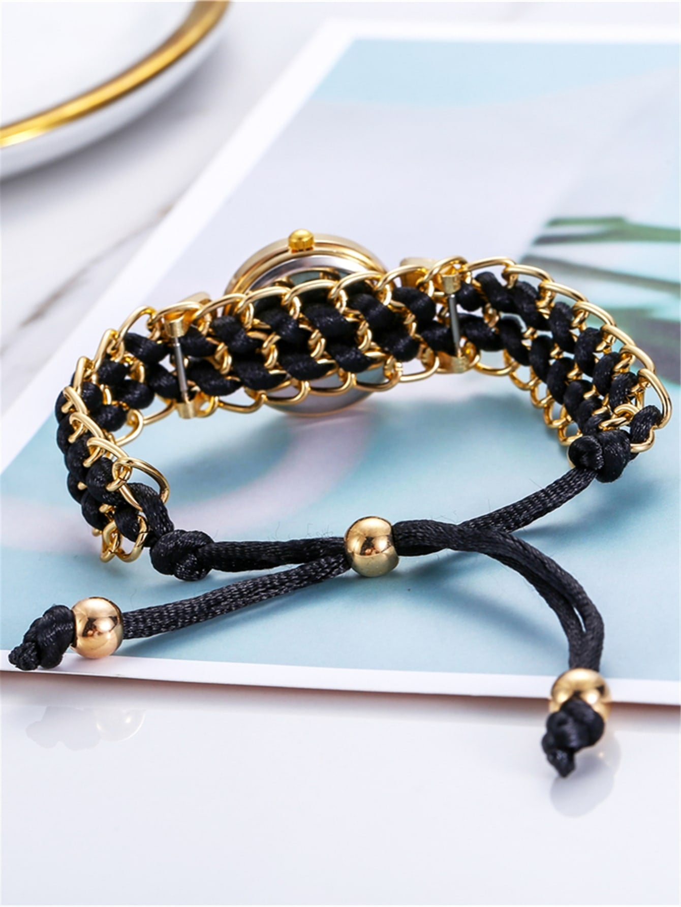 Elegant Rhinestone Bracelet Watch with Adjustable Strap