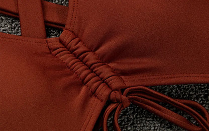 Sexy Backless One Piece Strap Swimsuit with Chest Pad