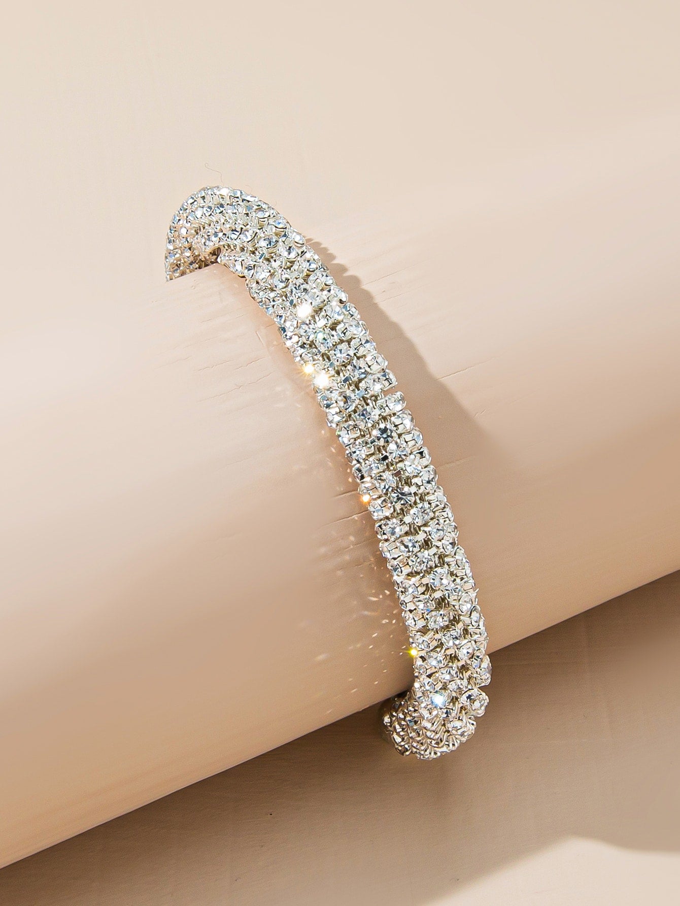 Rhinestone Decor Cuff Bangle