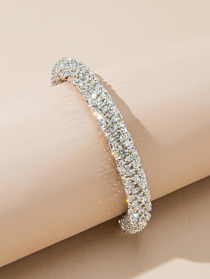 Rhinestone Decor Cuff Bangle
