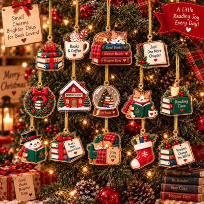 Personalized Book Lover Advent Calendar, Custom Name & Photo, 24 Bookish Acrylic Charms, Christmas Countdown