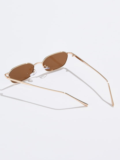 Vintage Metal Frame Tinted Lens Fashion Sunglasses