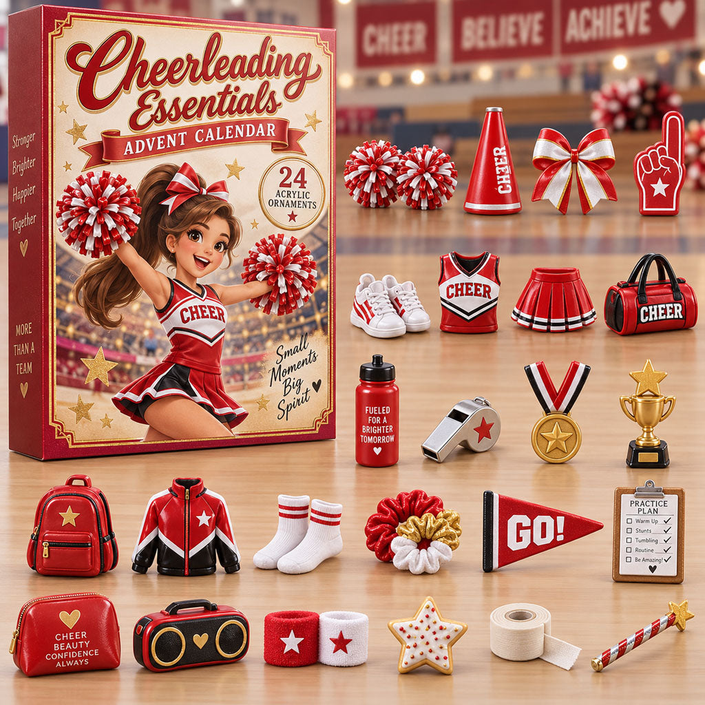 24 Days of  Cheerleading Essentials - 2026 Advent Calendar Blind Box of 24 Ornaments