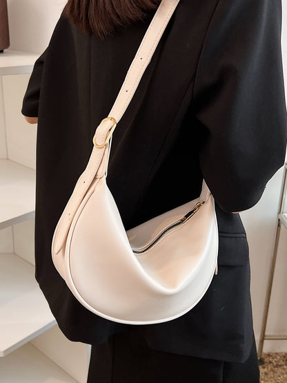 Minimalist Large Capacity Zipper Shoulder Saddle Bag