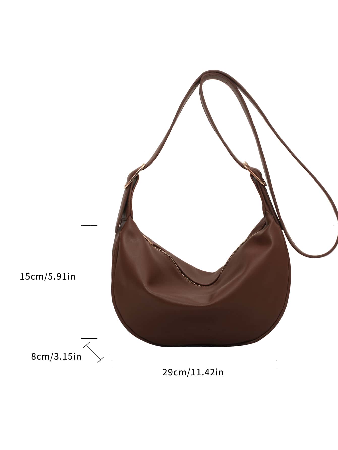 Minimalist Large Capacity Zipper Shoulder Saddle Bag