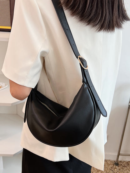 Minimalist Large Capacity Zipper Shoulder Saddle Bag