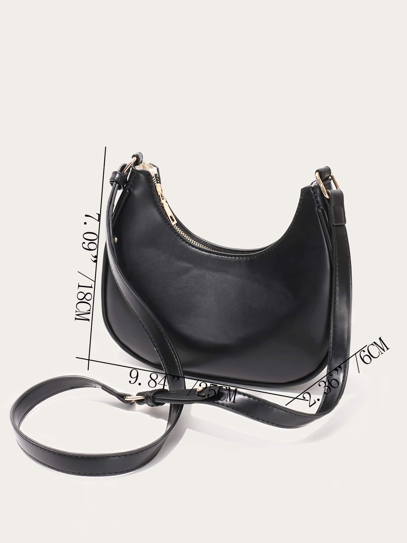 Elegant Glossy Crescent Daily Commute Crossbody Bag