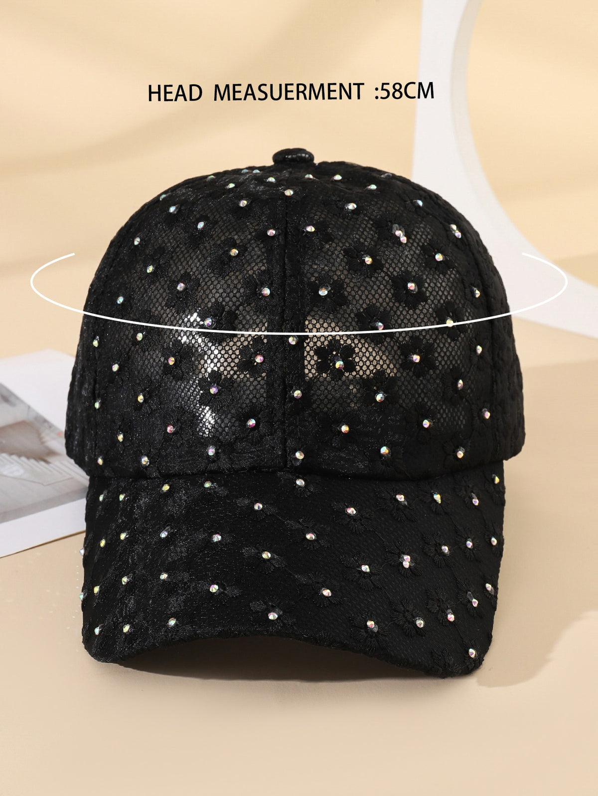 Lace Rhinestone Decor Party Baseball Cap